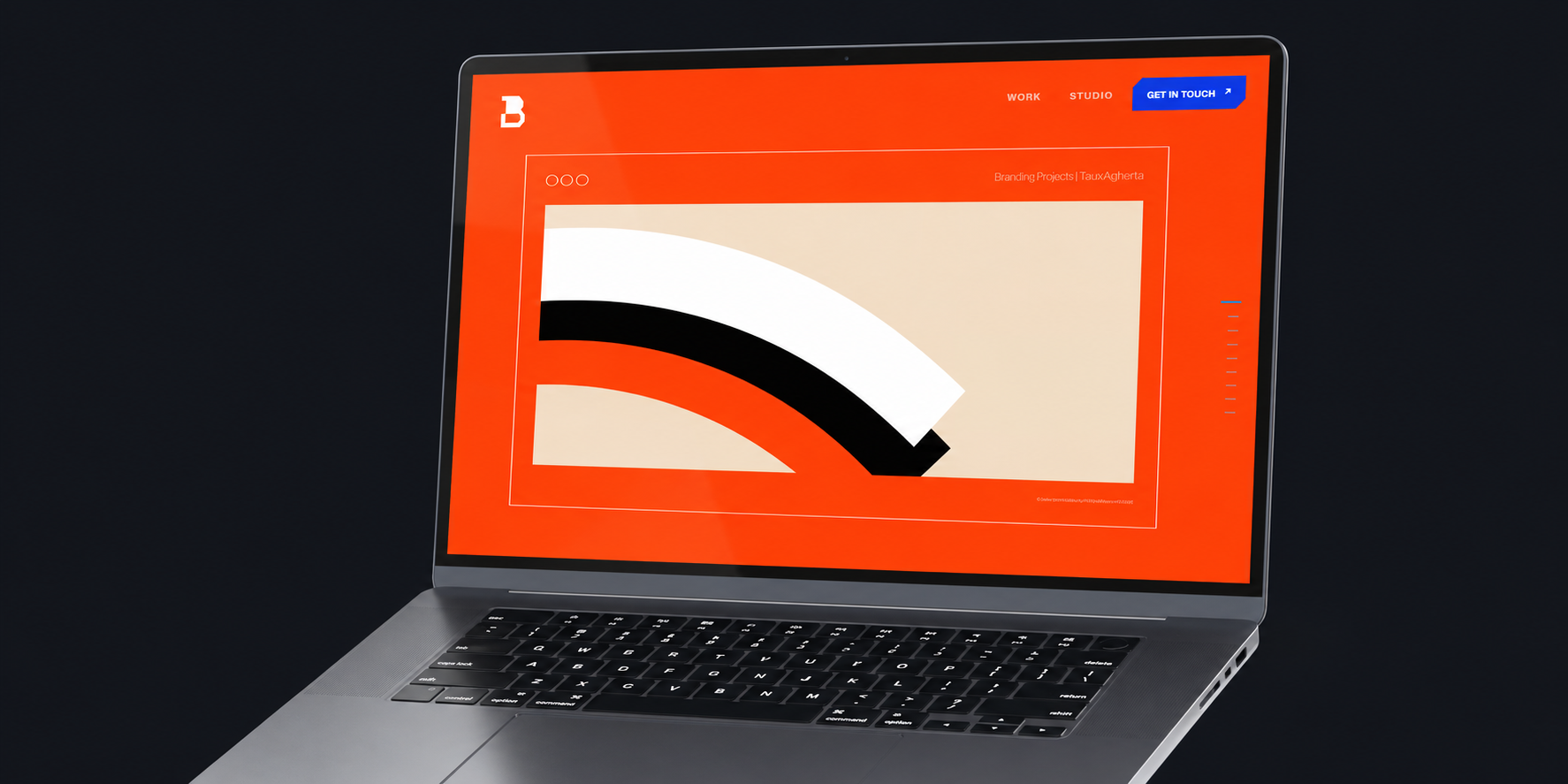 Big Bang website laptop mockup