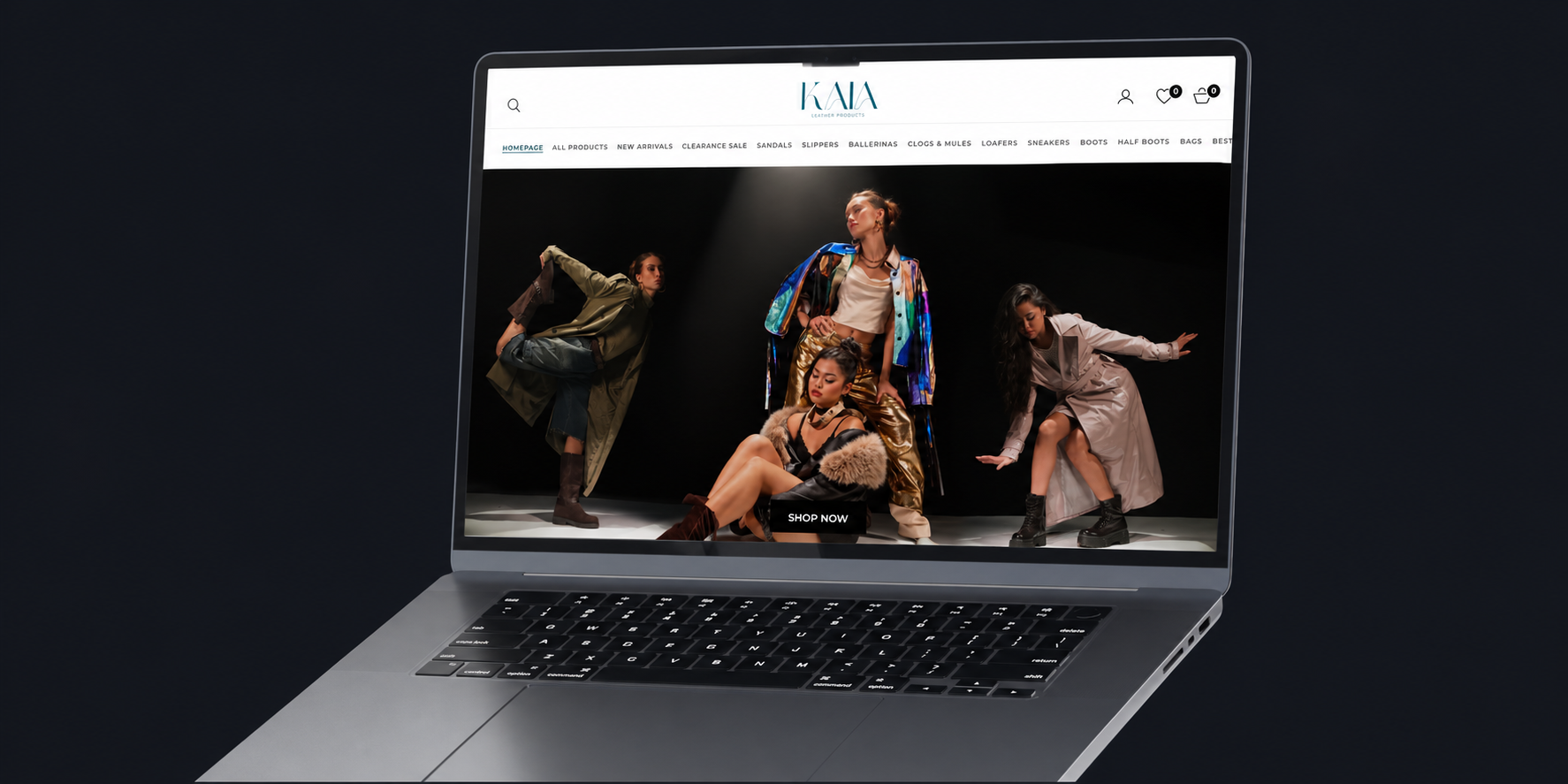 KAIA website laptop mockup