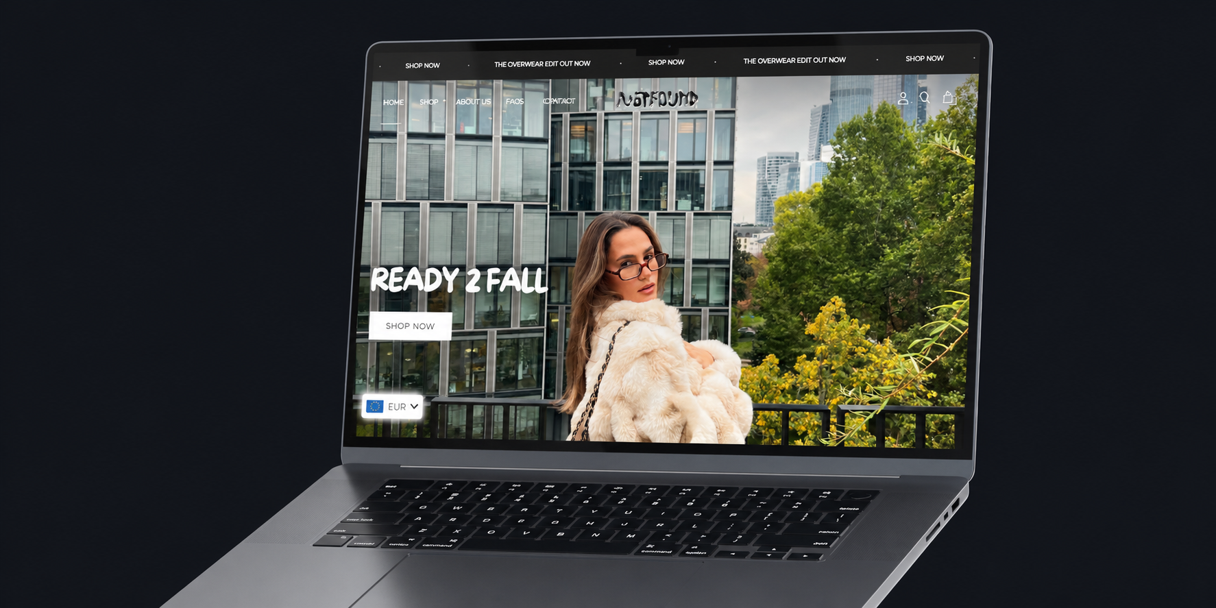 Notfound website laptop mockup