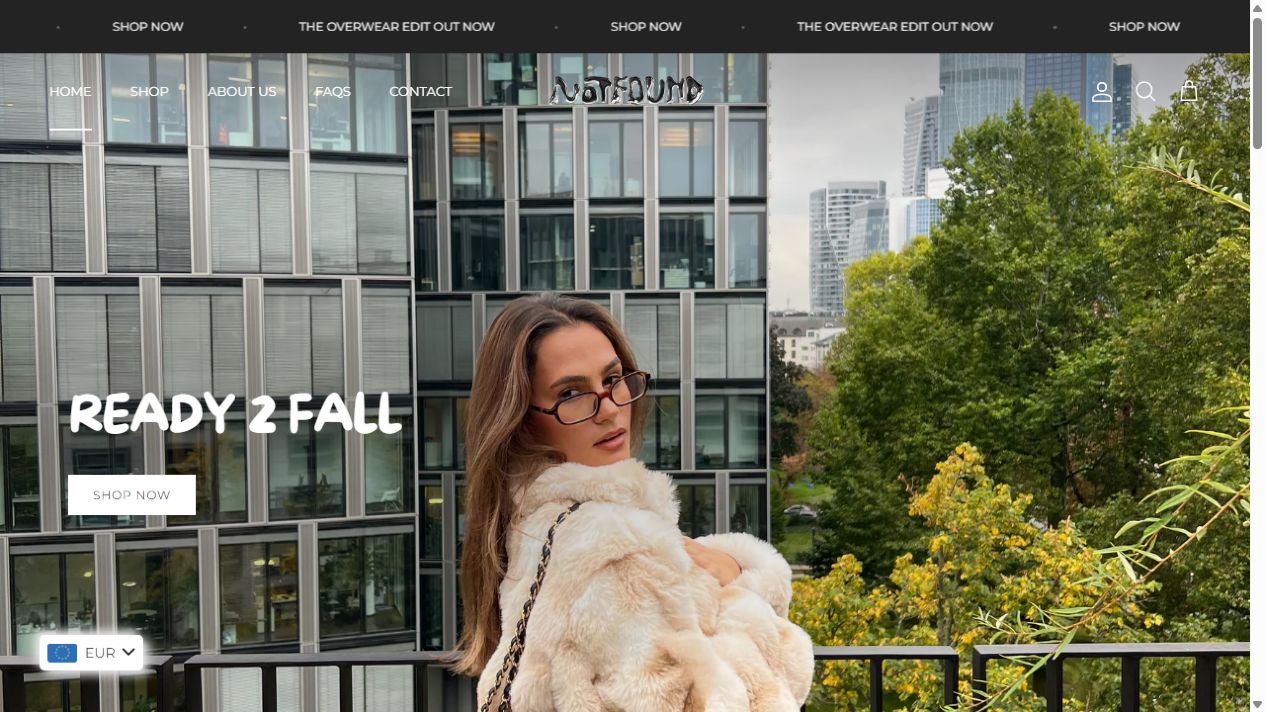 Notfound website screenshot